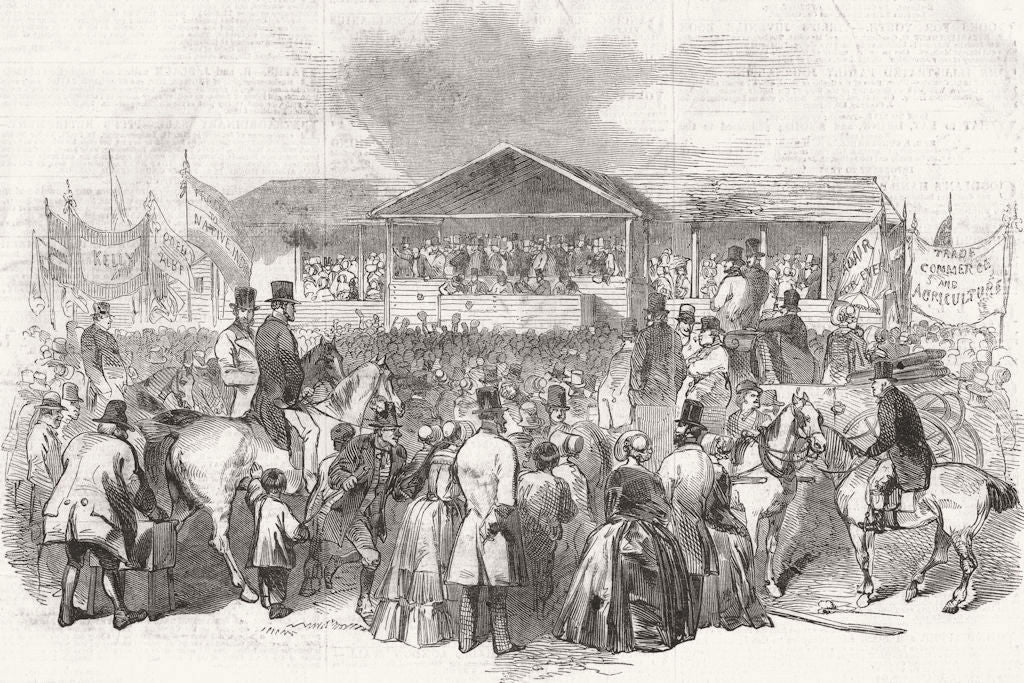 CAMBS. Cambridge Election-Nomination 1845 old antique vintage print picture